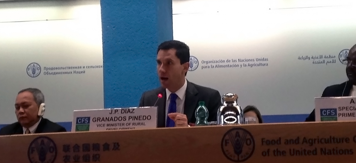 Comunidad internacional del CSA avala los avances en desarrollo rural de Colombia Siembra - 21 de octubre de 2016