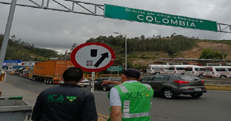 En el paso fronterizo Rumichaca, el ICA realiza control al tránsito de mercancías agropecuarias