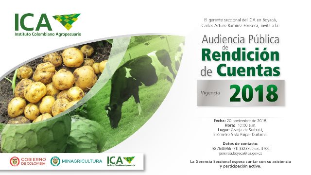En el departamento de Boyacá, el ICA rinde cuentas de su gestión 2018