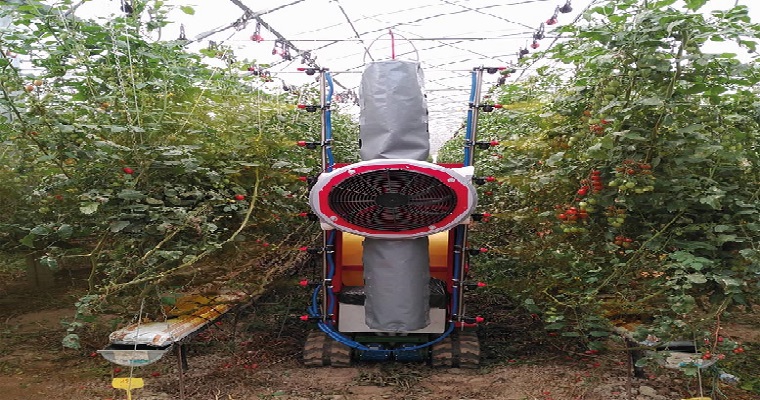 El prototipo, denominado ‘Robot Spray’, permite una distribución más uniforme del producto aplicado, cubriendo mejor ciertas zonas de la planta que son inaccesibles con otros métodos