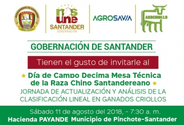 No se pierda el día de campo del Chino Santandereano este fin de semana