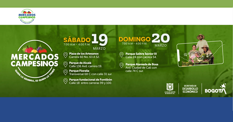 Mercados campesinos marzo 19 y 20