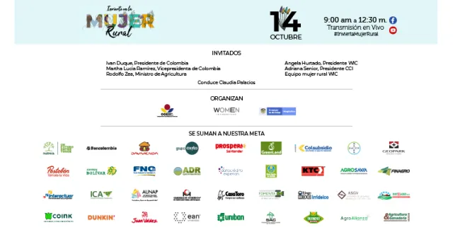 El próximo 14 de octubre se realizará El foro “Invierta en la mujer rural”, celebrando el día internacional de la mujer rural.