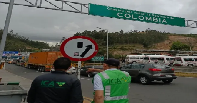 En el paso fronterizo Rumichaca, el ICA realiza control al tránsito de mercancías agropecuarias