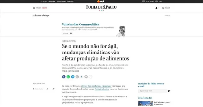 "Si el mundo no actúa con agilidad, el cambio climático afectará la producción de alimentos"